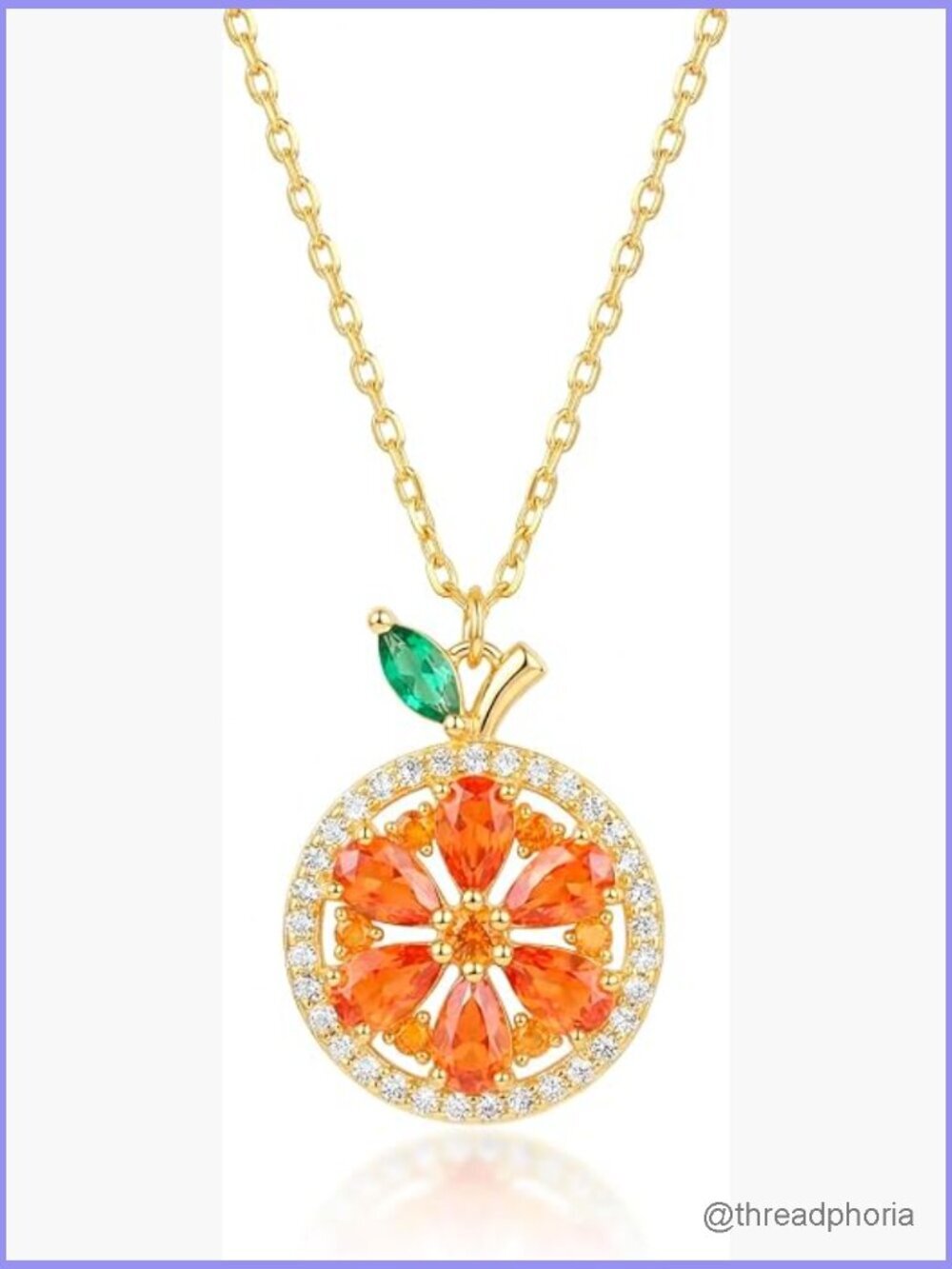 Elegant Cubic Zirconia Pendant Necklace 18K Gold Plated Adjustable